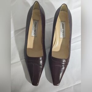 Jimmy Choo kitten Hill pumps 36.5 Brown pointed toe
